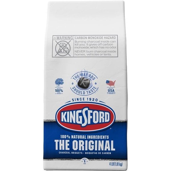 Kingsford Original Charcoal Briquette, Wood, 4 lb Bag 10044600320707